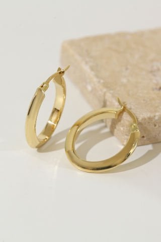 14 Ayar Altın Halka Küpe