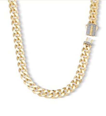 14 Ayar Altın Kilit Detaylı Kalın Kolye