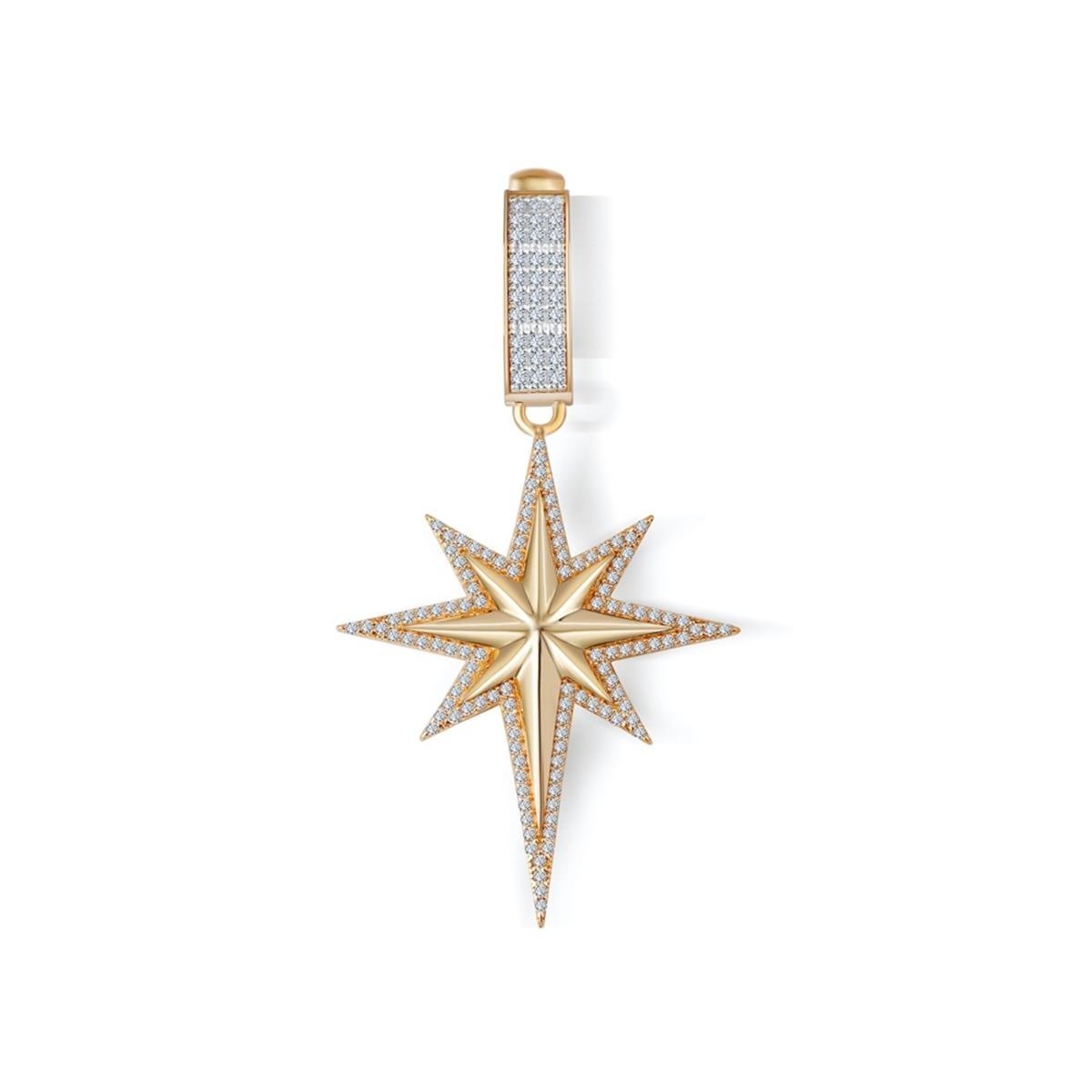 14 Ayar Altın Kuzey Yıldızı Taşlı Charm