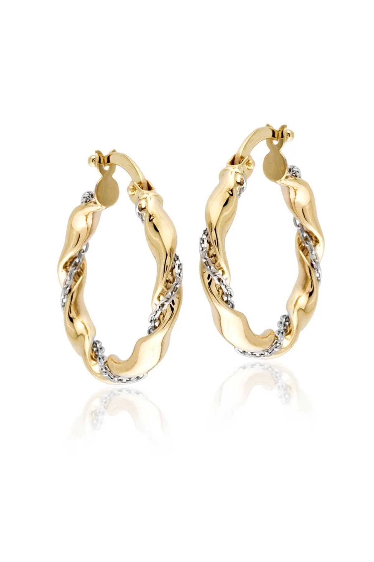 14 Ayar Altın Halka Burgu Küpe