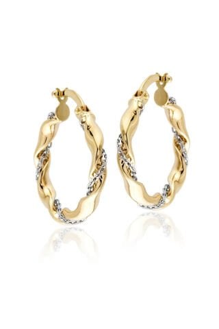 14 Ayar Altın Halka Burgu Küpe