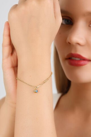 14 Ayar Altın Nazar Boncuklu Bileklik