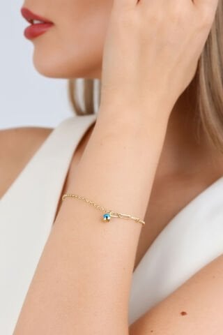 14 Ayar Altın Nazar Boncuklu Bileklik