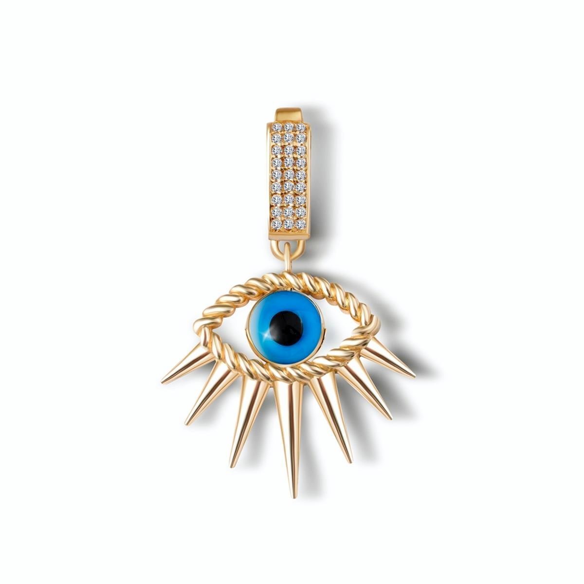 14 Ayar Altın Nazar Boncuklu Göz Charm