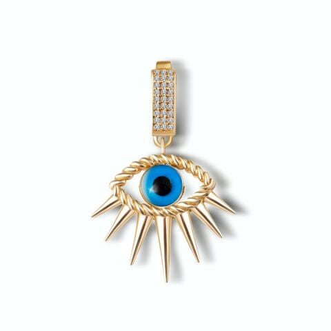 14 Ayar Altın Nazar Boncuklu Göz Charm
