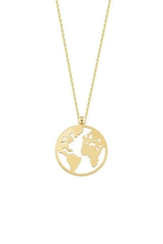 14 Ayar Altın Dünya Kolye