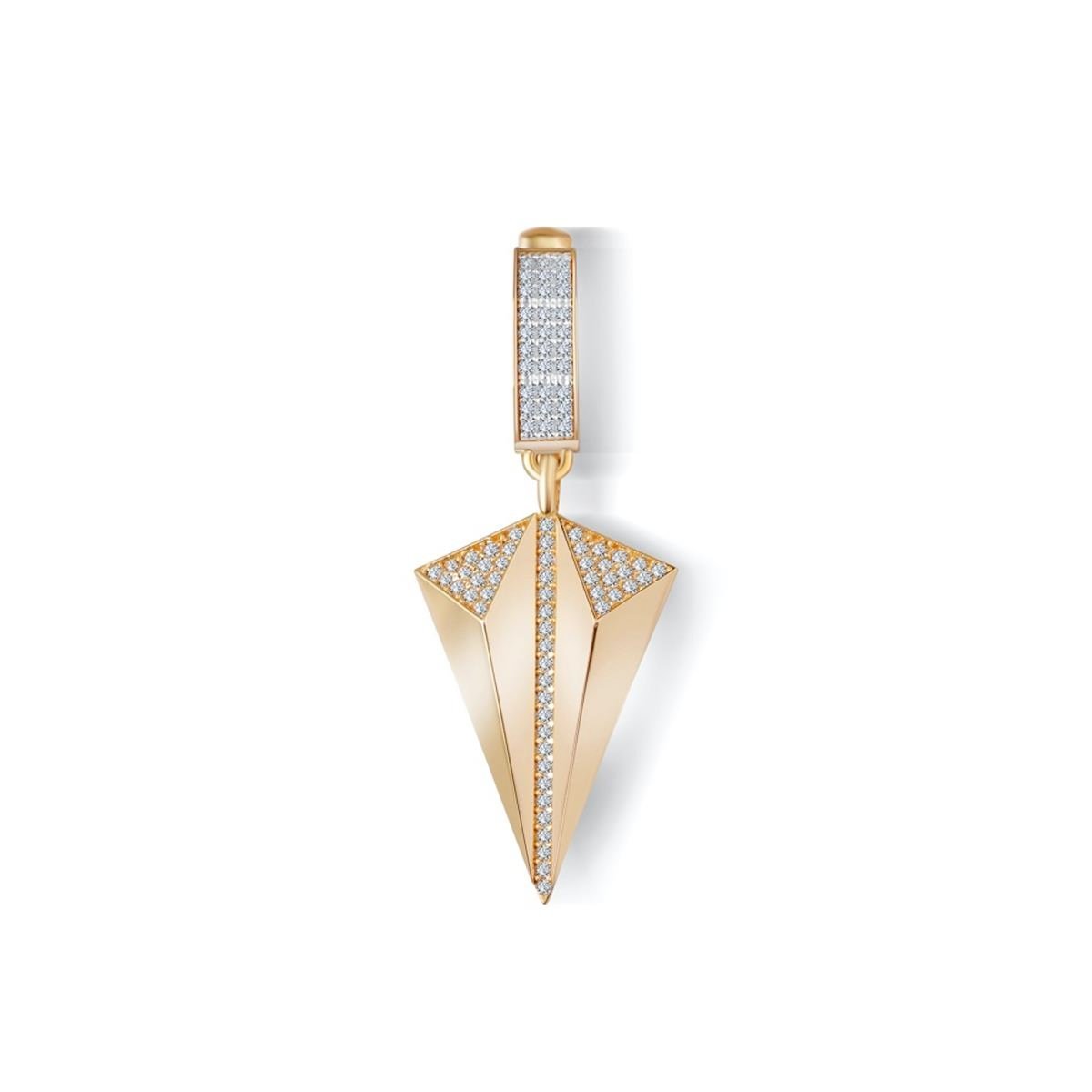 14 Ayar Altın Taşlı Üçgen Charm