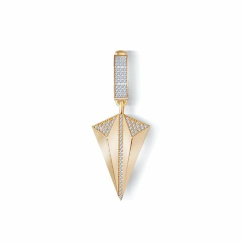 14 Ayar Altın Taşlı Üçgen Charm