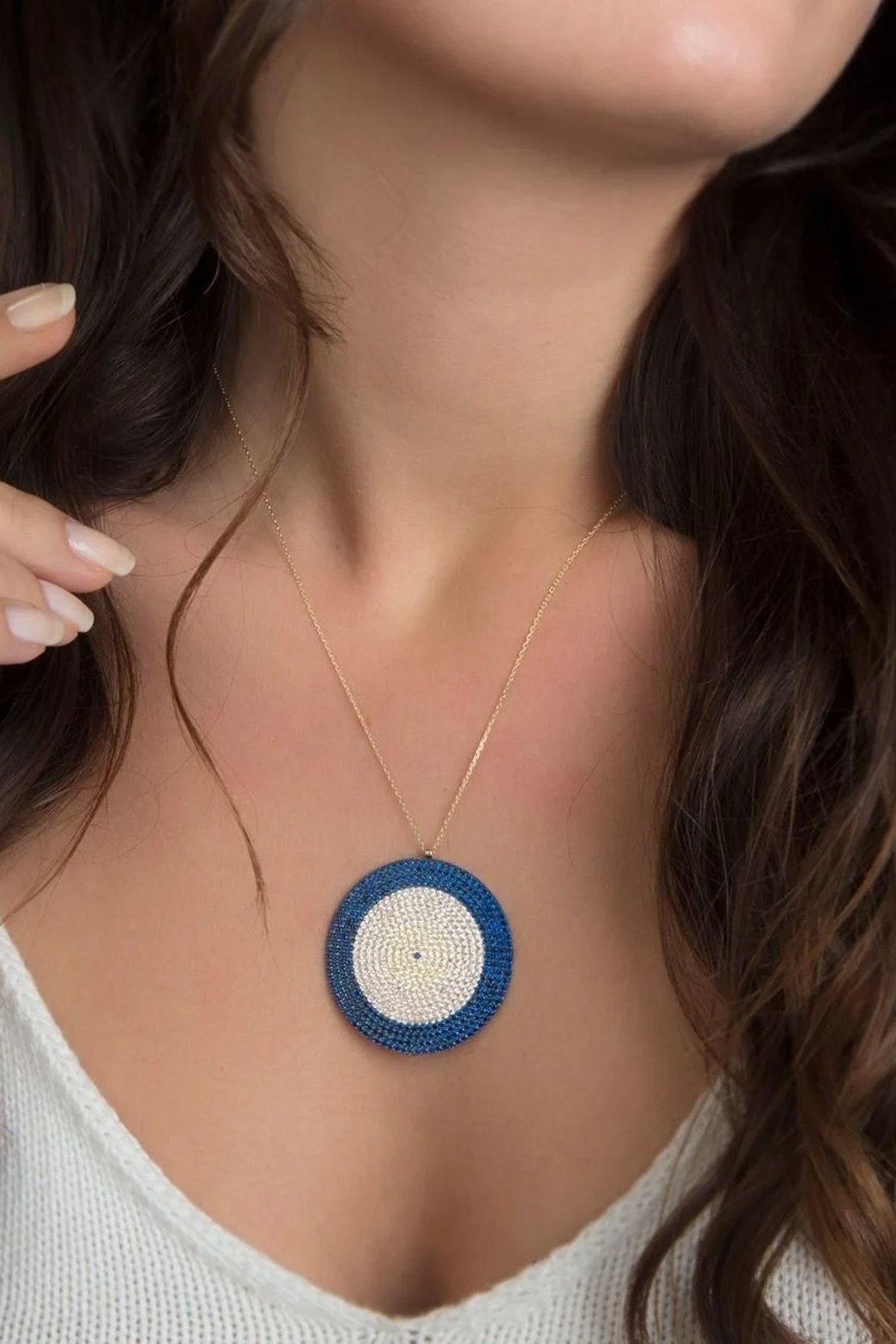 14 Ayar Altın Nazar Boncuğu Kolye