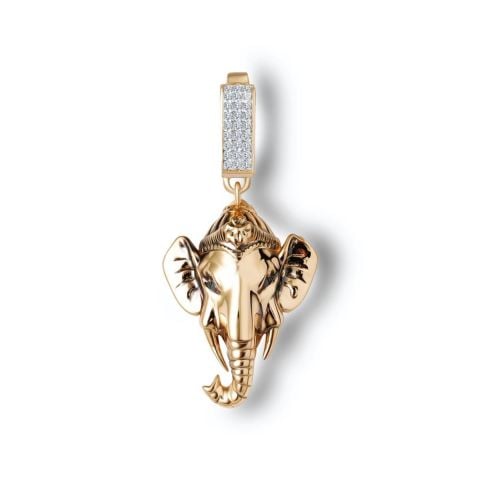 14 Ayar Altın Fil Kolye Ucu Charm