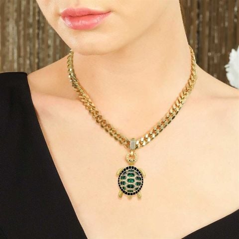 14 Ayar Altın Kaplumbağa Kolye Ucu Charm