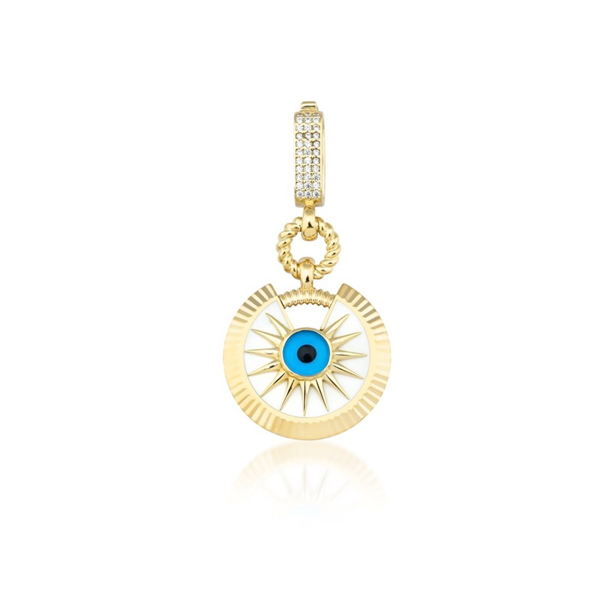 14 Ayar Altın Nazar Boncuklu Yıldız Kolye Ucu Charm