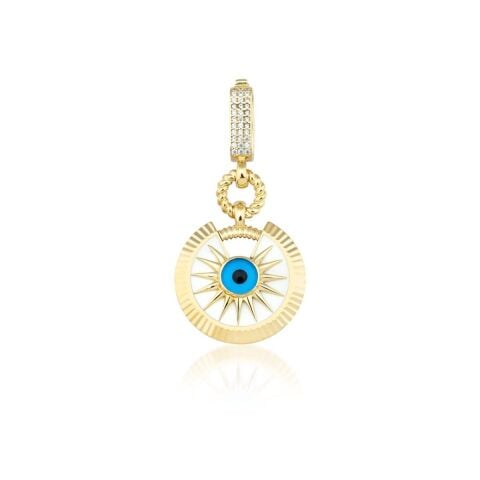14 Ayar Altın Nazar Boncuklu Yıldız Kolye Ucu Charm