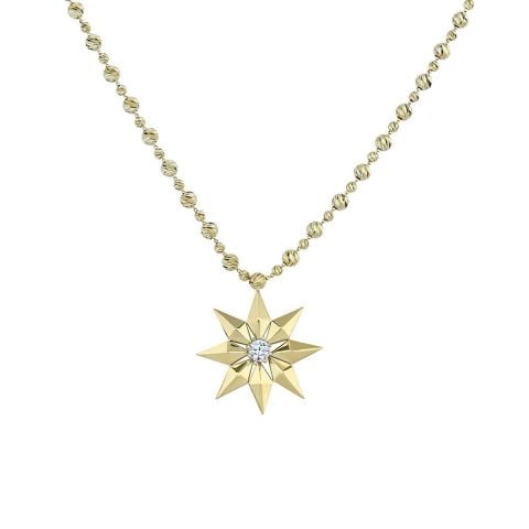 14 Ayar Altın Taşlı Lotus Kolye