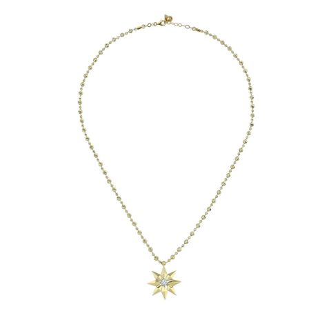 14 Ayar Altın Taşlı Lotus Kolye