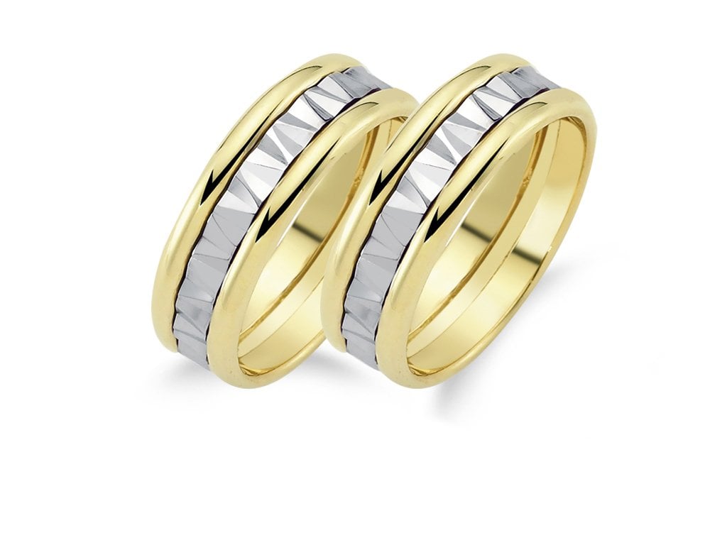 Zafer Modeli Yeşil Beyaz Klasik Alyans