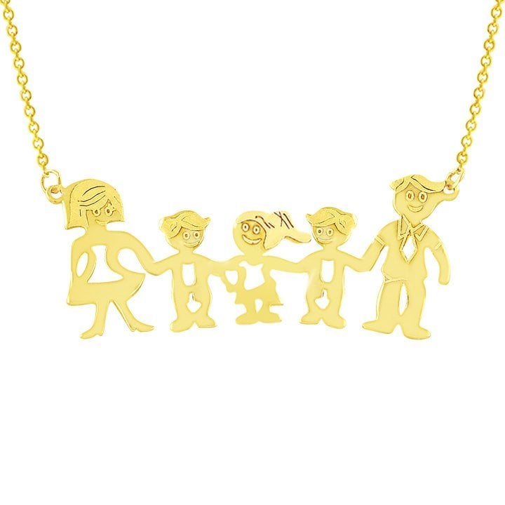 İki Oğlan Bir Kız Aile Kolyesi