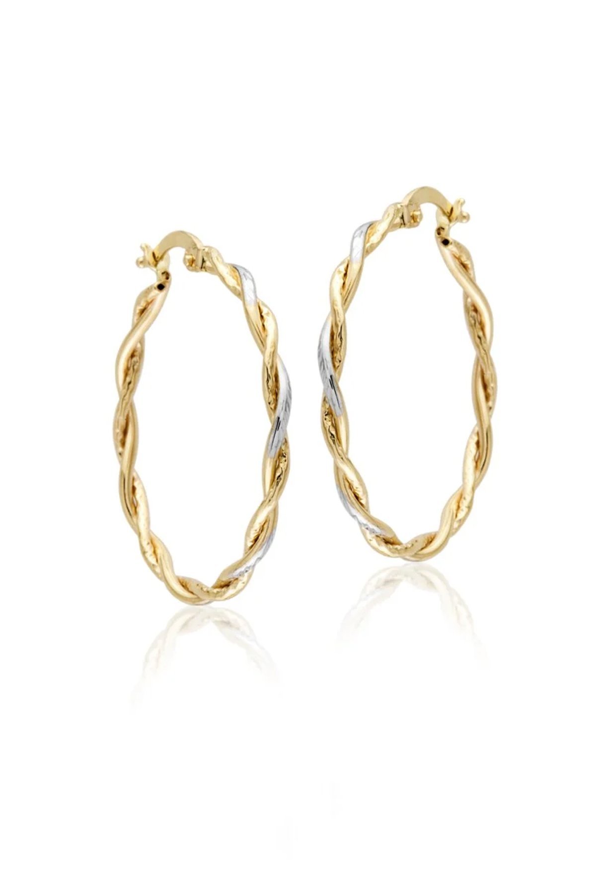 14 Ayar Altın Halka Burgu Küpe