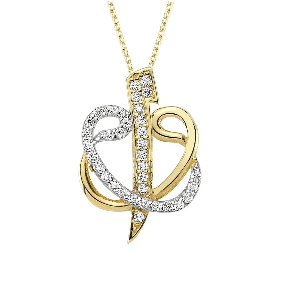 Çift Vav Elif Altın Kolye