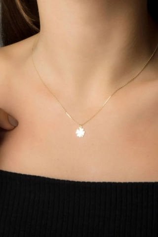 14 Ayar Altın Yonca Kolye