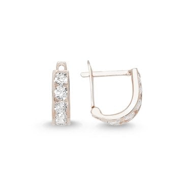 Tamtur Taşlı Altın J Küpe