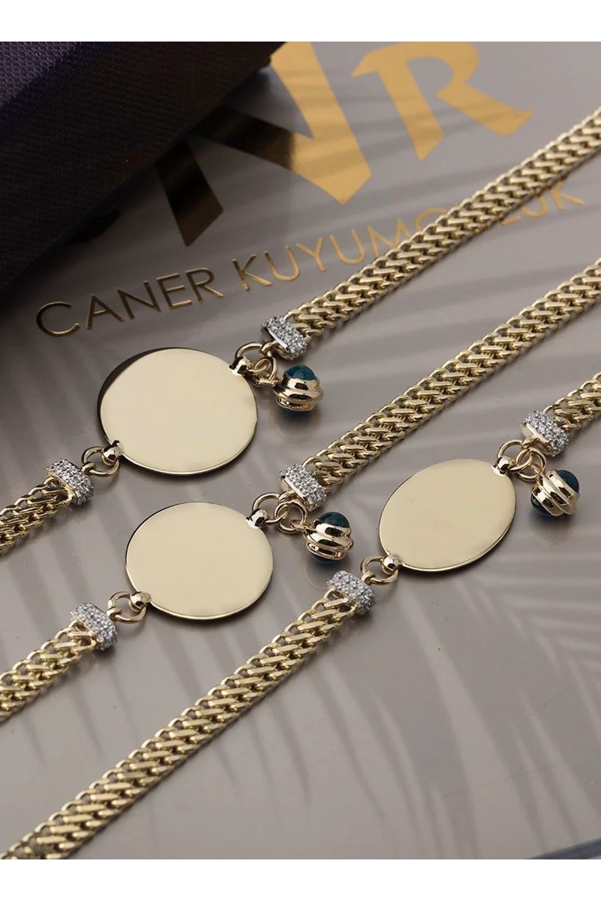 14 Ayar Altın Plakalı Viyana Bileklik