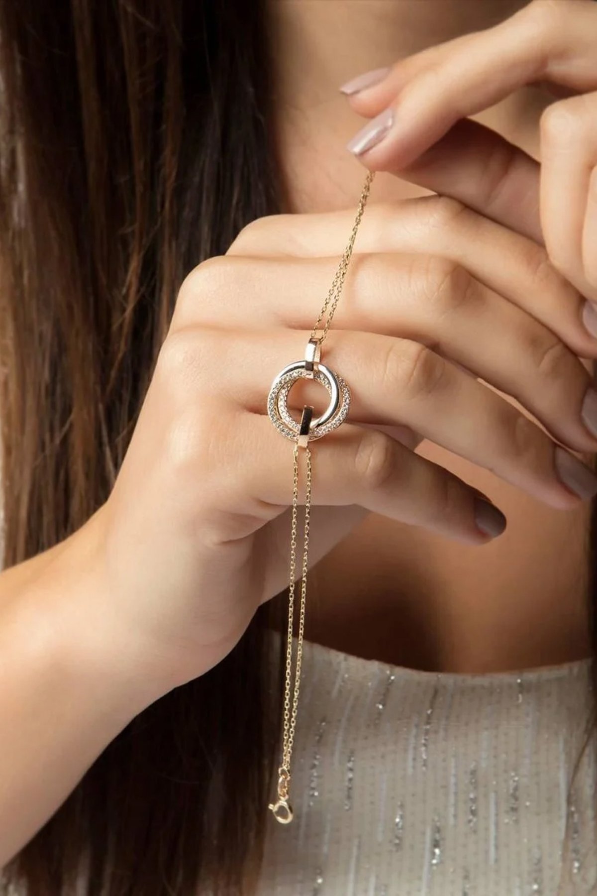 14 Ayar Altın 3'lü Halka Bileklik