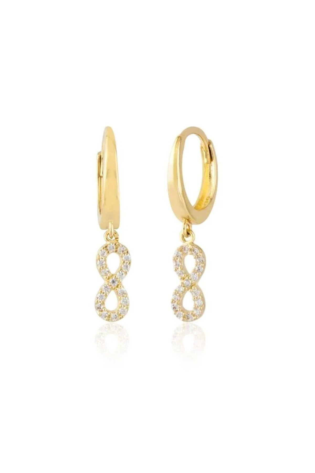 14 Ayar Altın Sallantılı Sonsuzluk Küpe