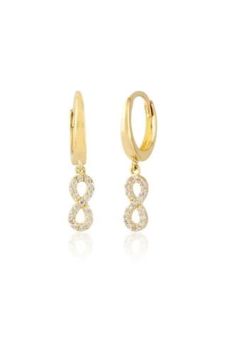 14 Ayar Altın Sallantılı Sonsuzluk Küpe