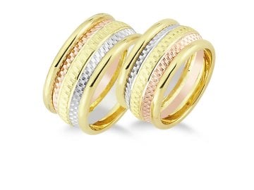 Melodi Modeli Üç Renk Modern Klasik Alyans