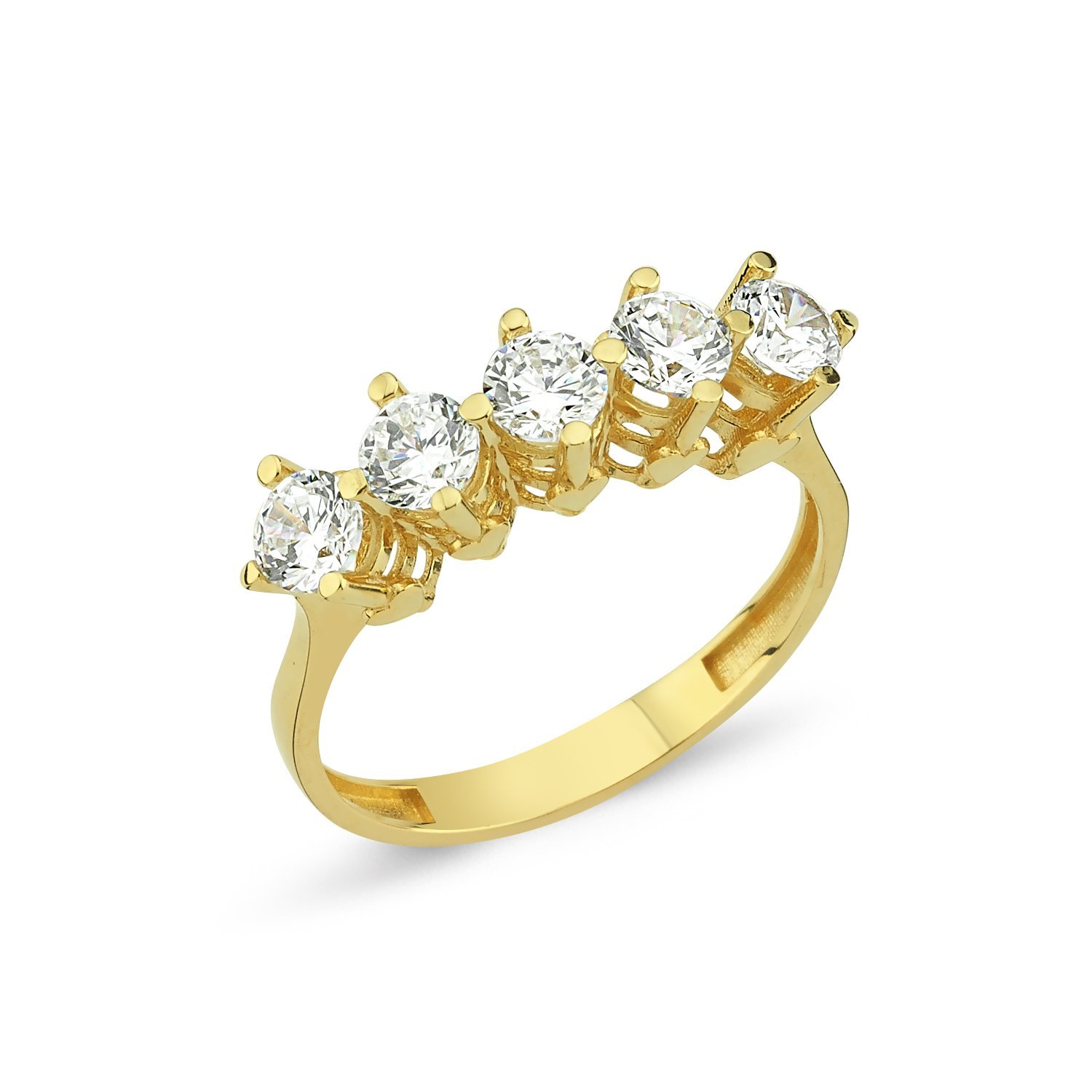 Neşeli Kalpler Modeli Beştaş Altın Yüzük