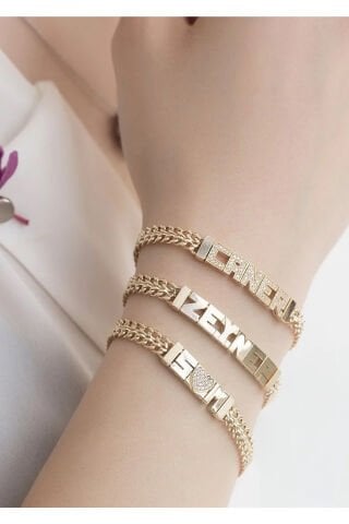 14 Ayar Altın Kişiye Özel İsimli Bileklik