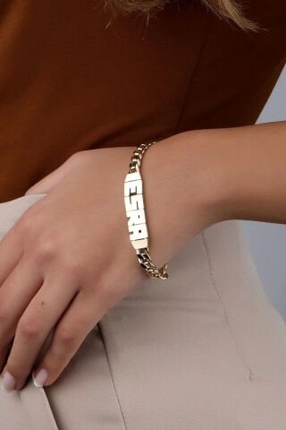 14 Ayar Altın Kişiye Özel İsimli Gurmet Bileklik