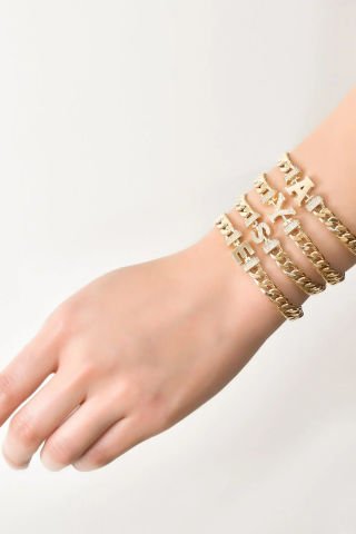 14 Ayar Altın Altın Harfli Bileklik