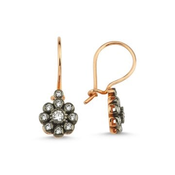 Elmas Görünümlü Altın Küpe