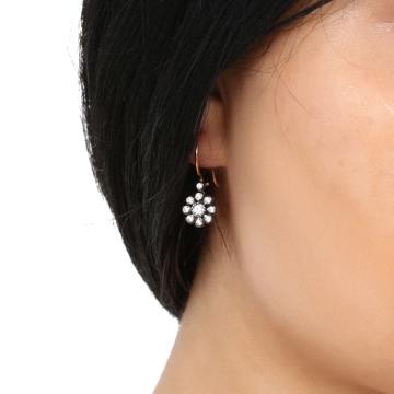 Elmas Görünümlü Altın Küpe