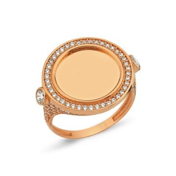 İsime Özel Taşlı Plakalı Altın Yüzük