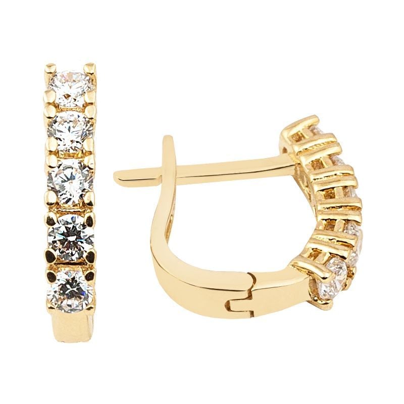 Çentik Modeli Beştaş Altın Küpe