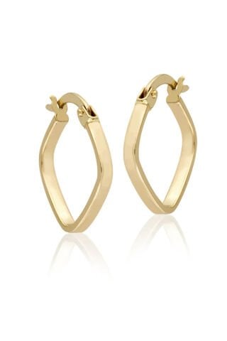 14 Ayar Altın Kare Halka Küpe