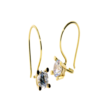 Tektaş Dört Tırnak Sallantılı Altın Küpe