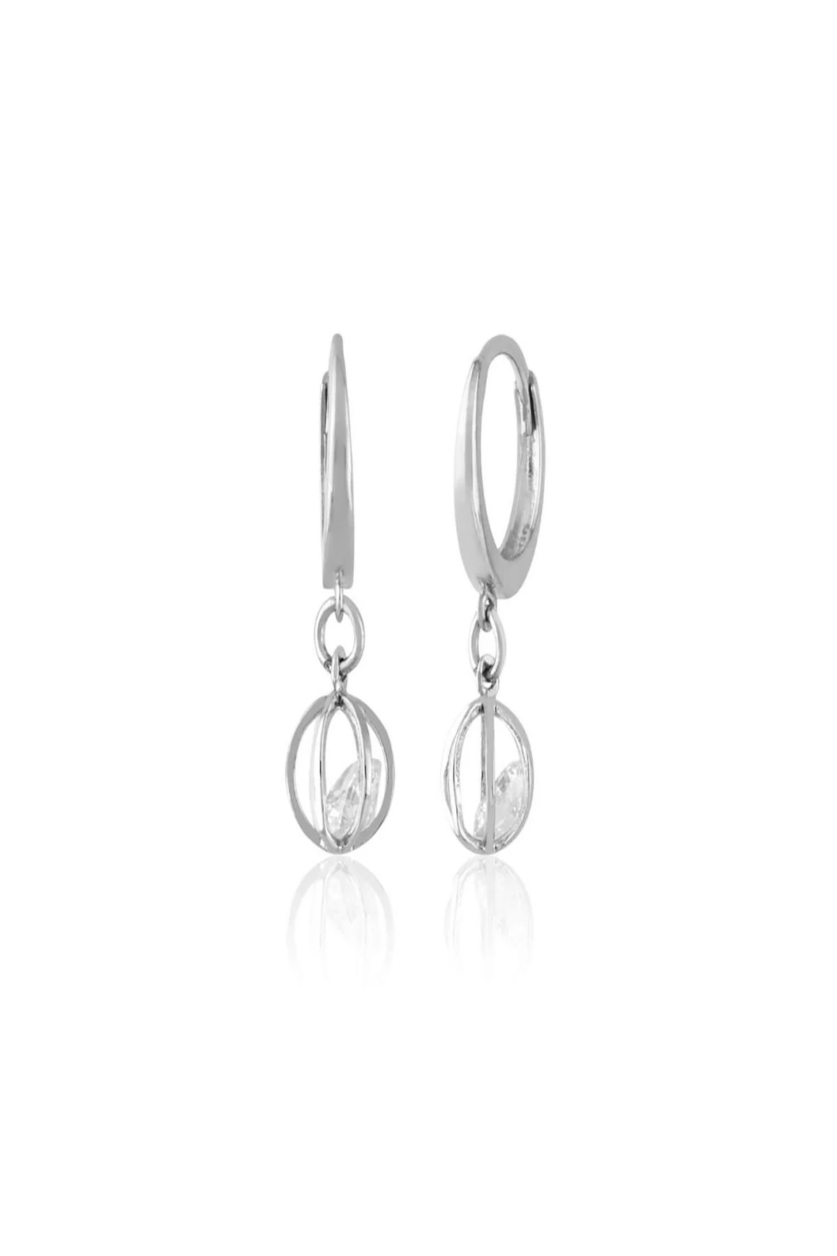 14 Ayar Altın Tek Taş Fantezi Küpe