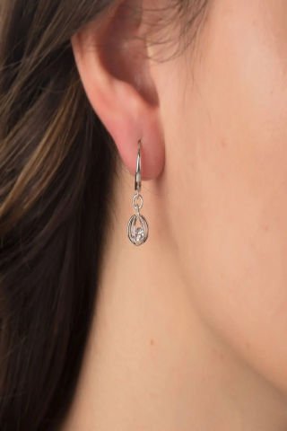 14 Ayar Altın Tek Taş Fantezi Küpe