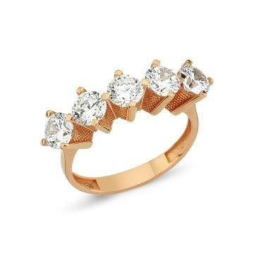 Kabartma Modeli Beştaş Altın Yüzük