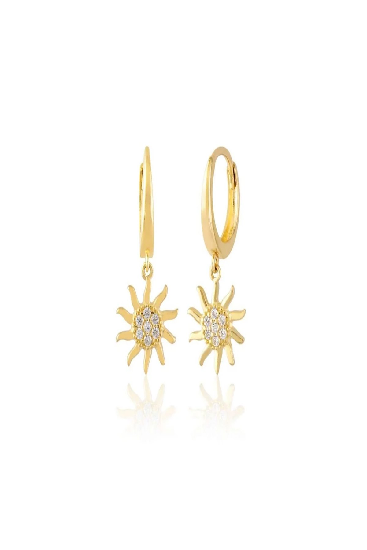 14 Ayar Altın Güneş Küpe