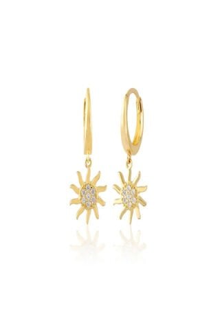 14 Ayar Altın Güneş Küpe