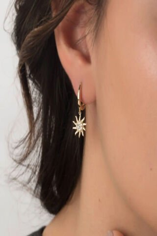 14 Ayar Altın Güneş Küpe