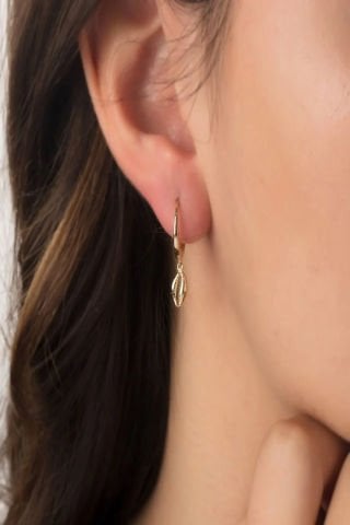 14 Ayar Altın Sallantılı Midye Küpe