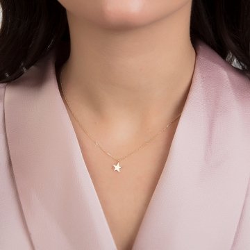 Yıldız Taşşsız Altın Kolye