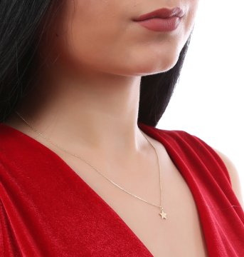 Yıldız Taşşsız Altın Kolye