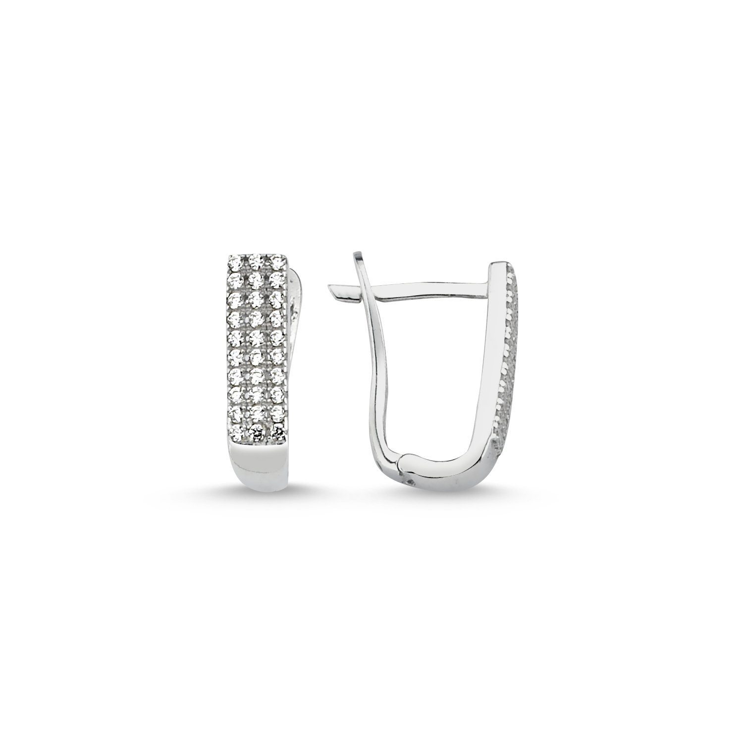 Üç Sıra Yarım Tur Su Yolu Altın Küpe